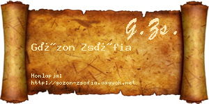 Gózon Zsófia névjegykártya